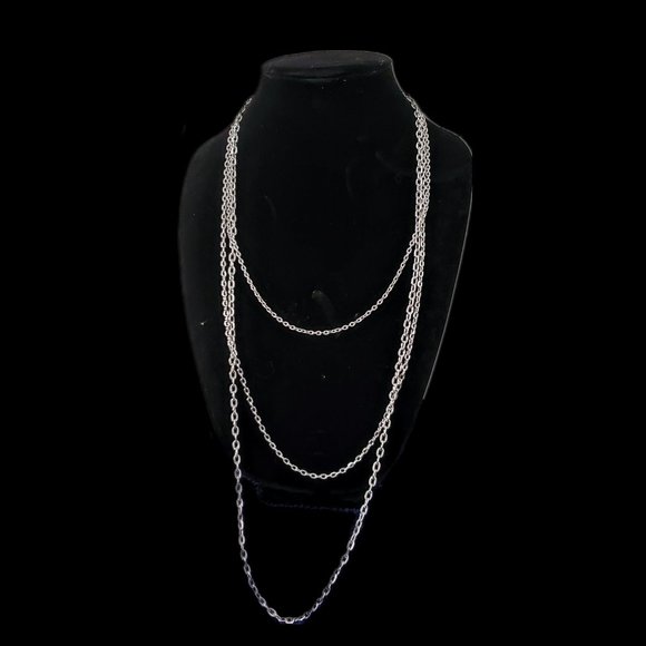 Vintage Stackable Multi-strand Sarah Coventry Cable Chain Necklace Marked - Picture 2 of 8